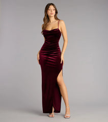 Sloane Velvet Lace-Up Column Dress