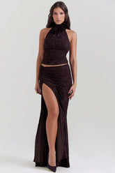 Adrielle-Cocoa Midi Skirt