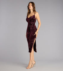 Velvet Promise Floral Midi Dress