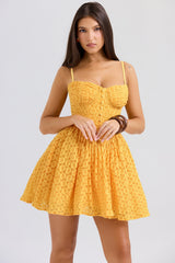 Carolina-Apricot Lace Corset Mini Dress