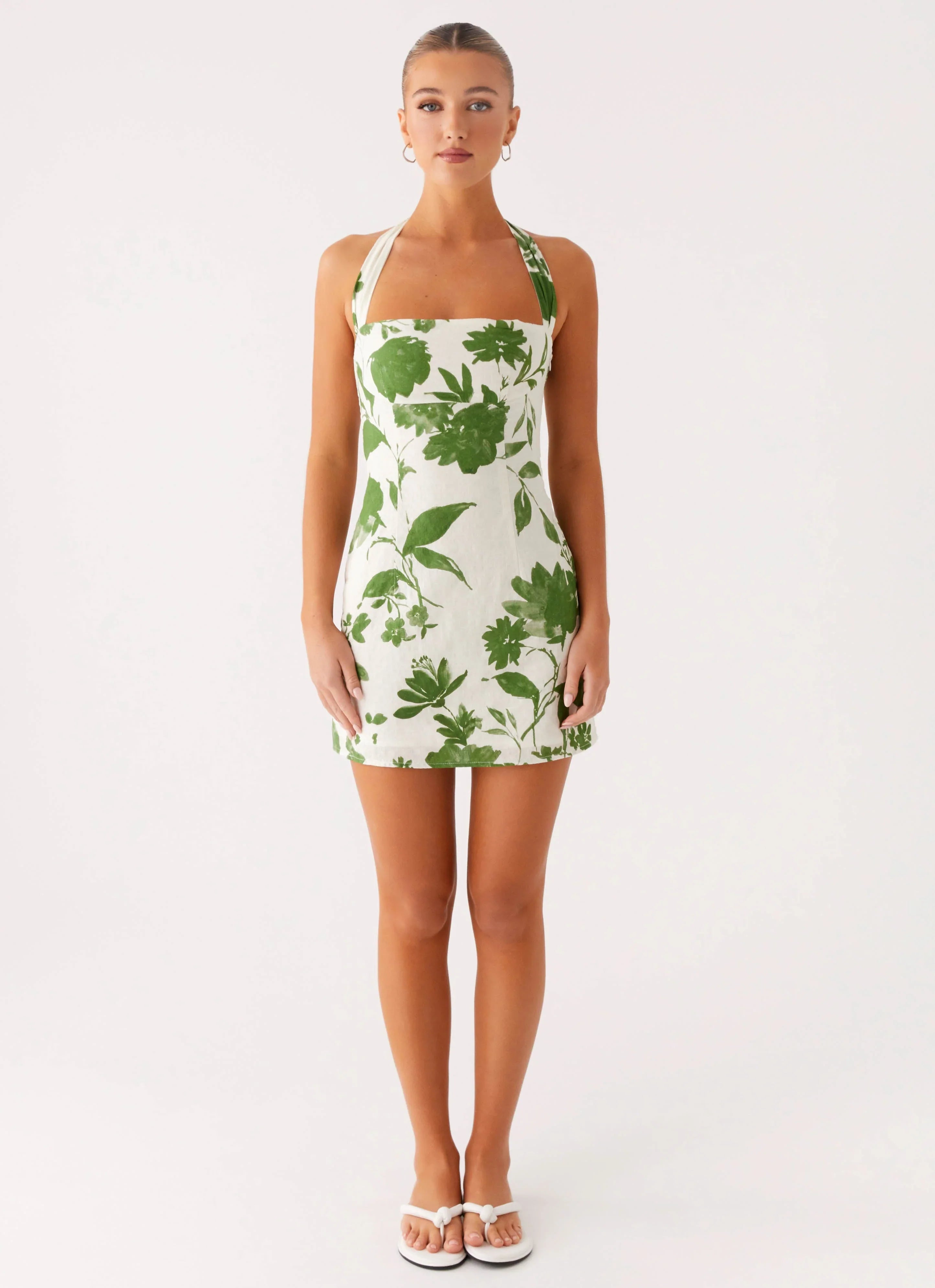 Melora Cotton Mini Dress - Verdant Bloom