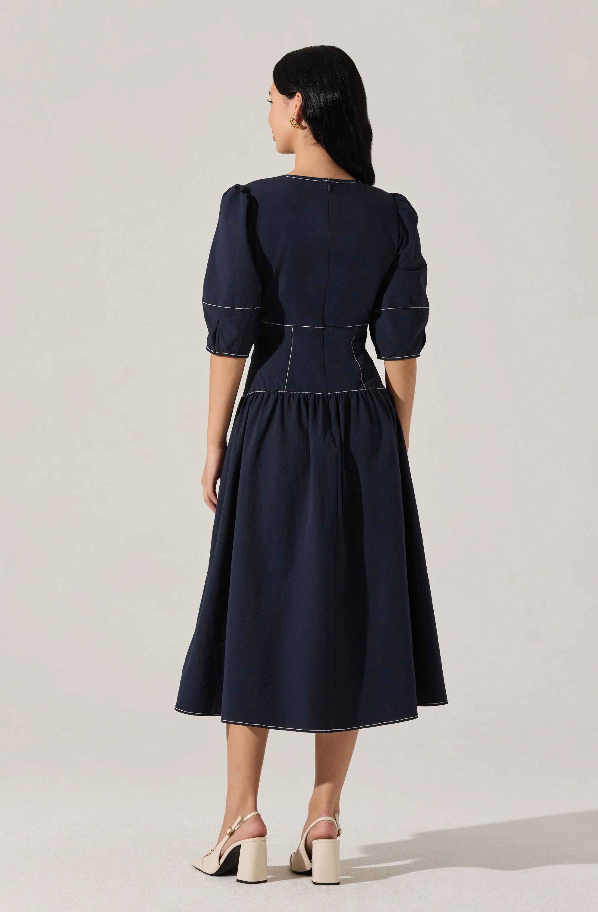 Samarra Contrast Stitch Midi Dress