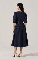 Samarra Contrast Stitch Midi Dress