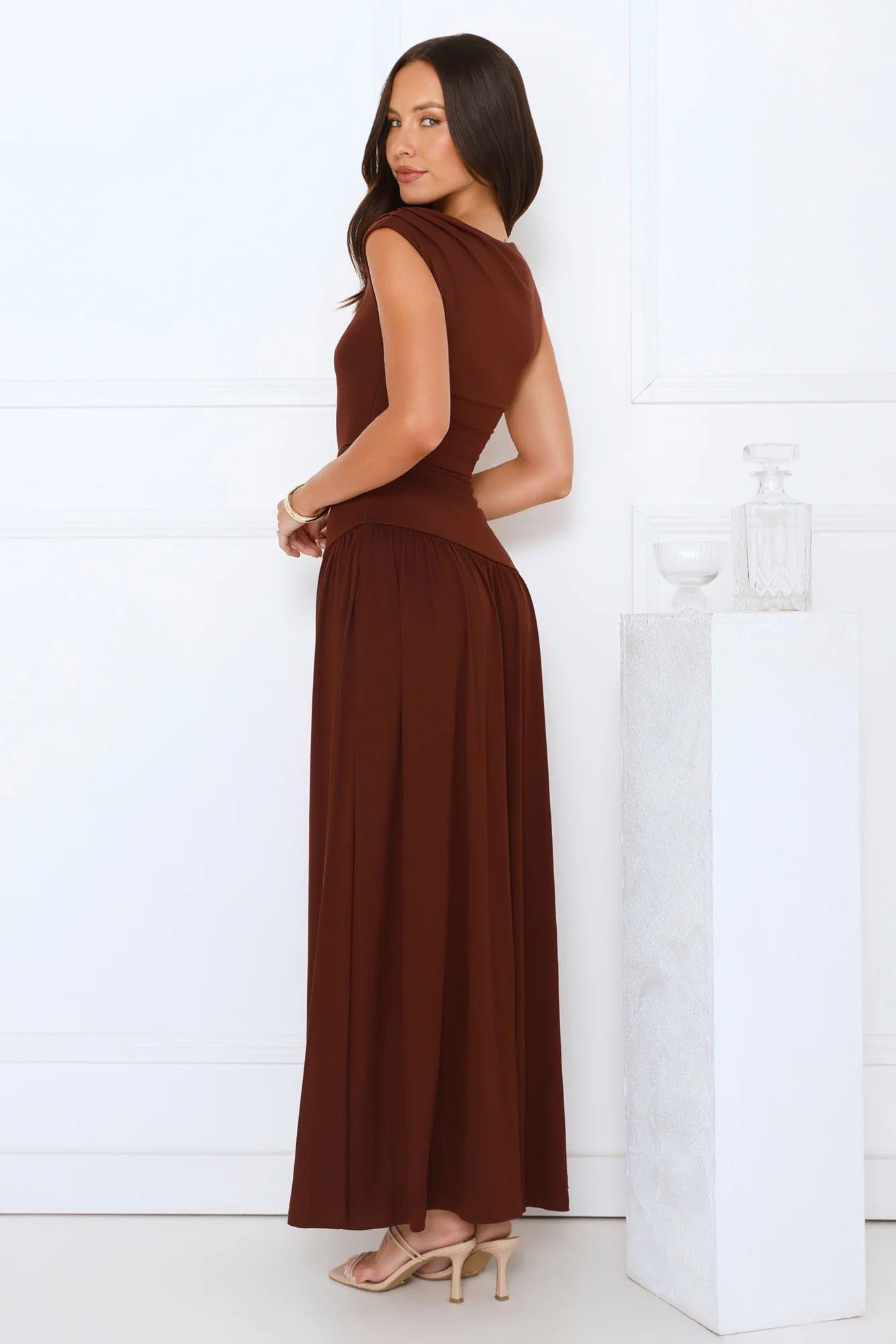 Sophisticated Simplicity Maxi Dress Brown