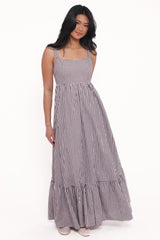 Reid Maxi Dress - Brown Gingham