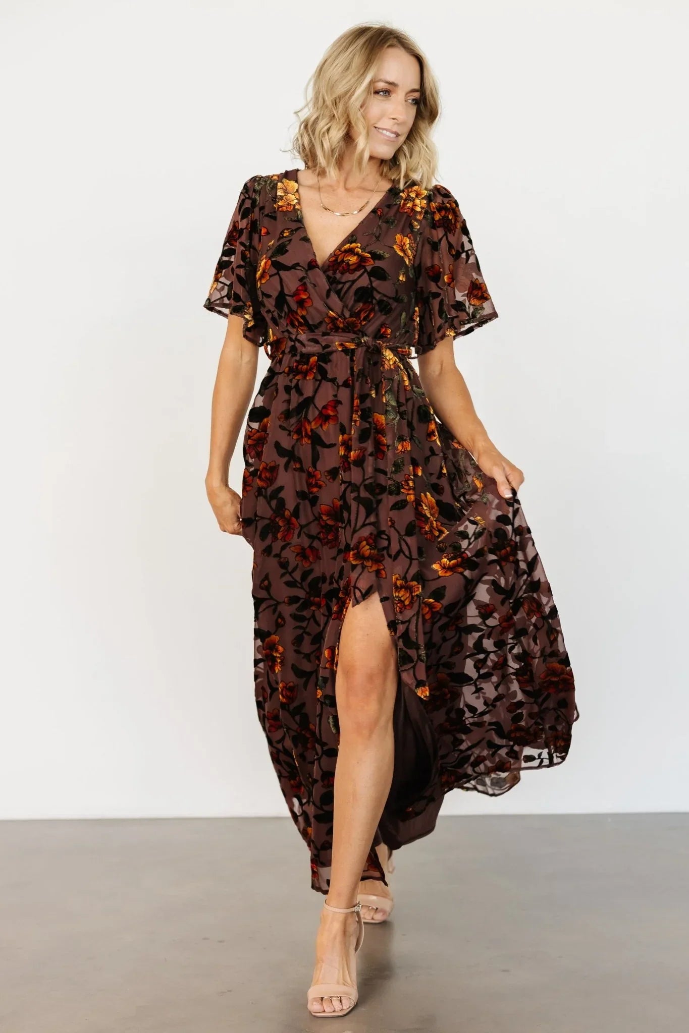 Uma Velvet Maxi Dress | Clove + Amber Floral