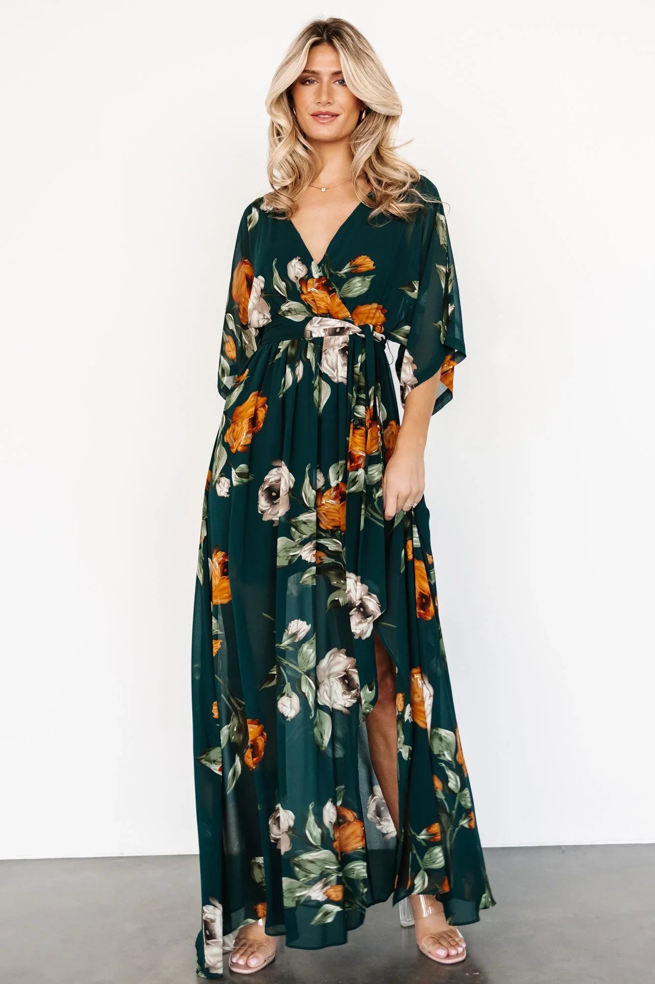 Kia Kimono Maxi Dress | Deep Topaz Floral