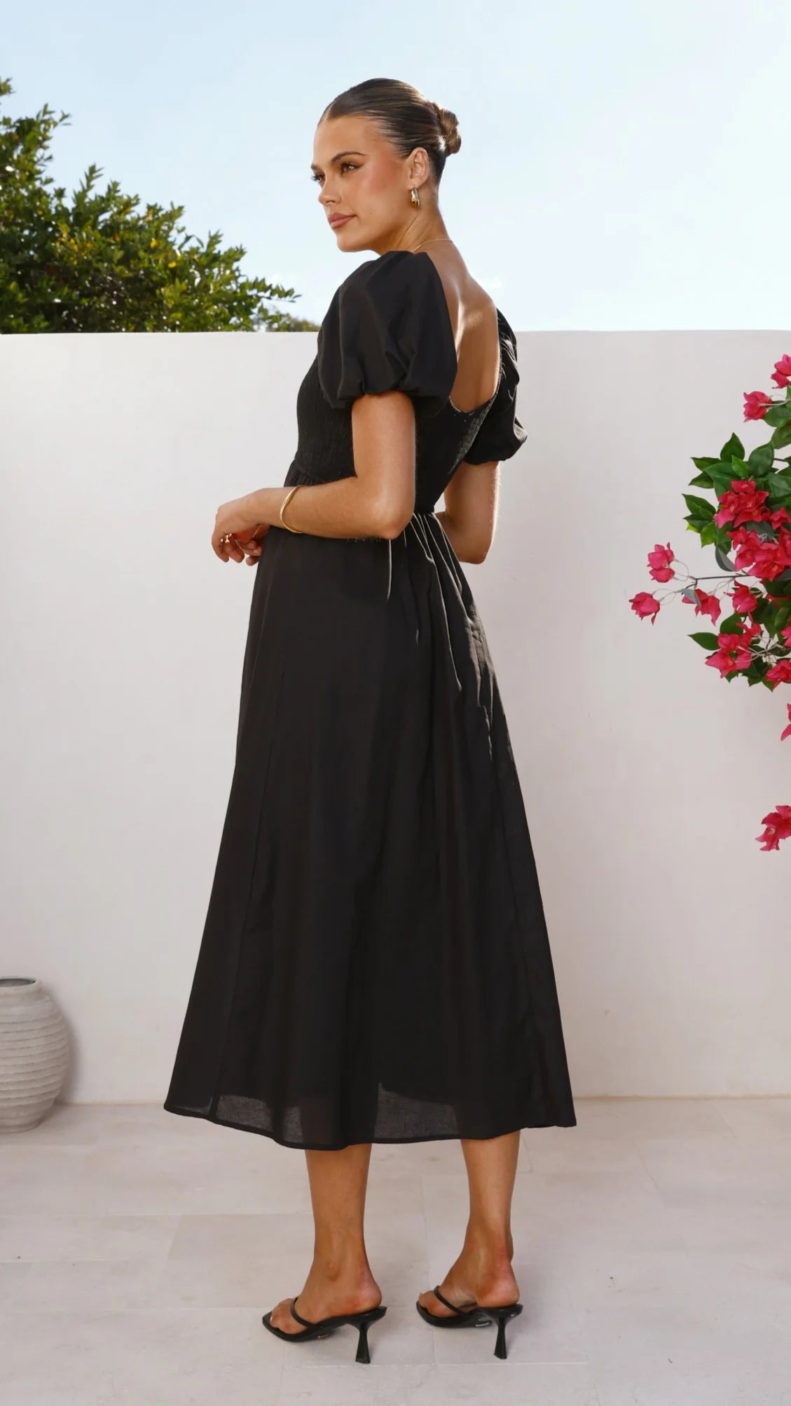 Sahirah Midi Dress - Black