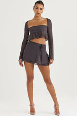 Clarice-Shadow Floaty Layered Mini Skirt