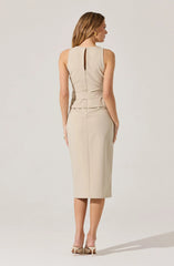 Tailored Belted Midi Dress