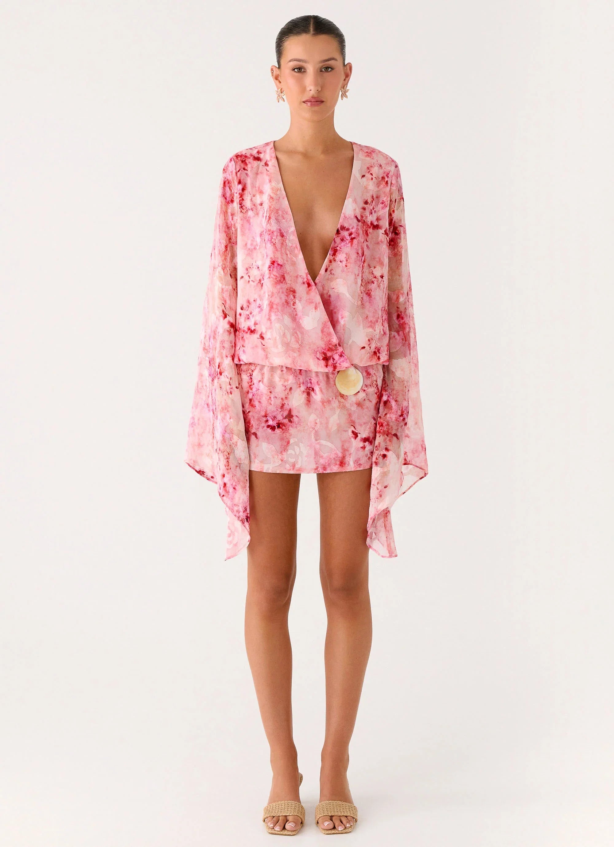 Junia Long Sleeve Mini Dress - Pink