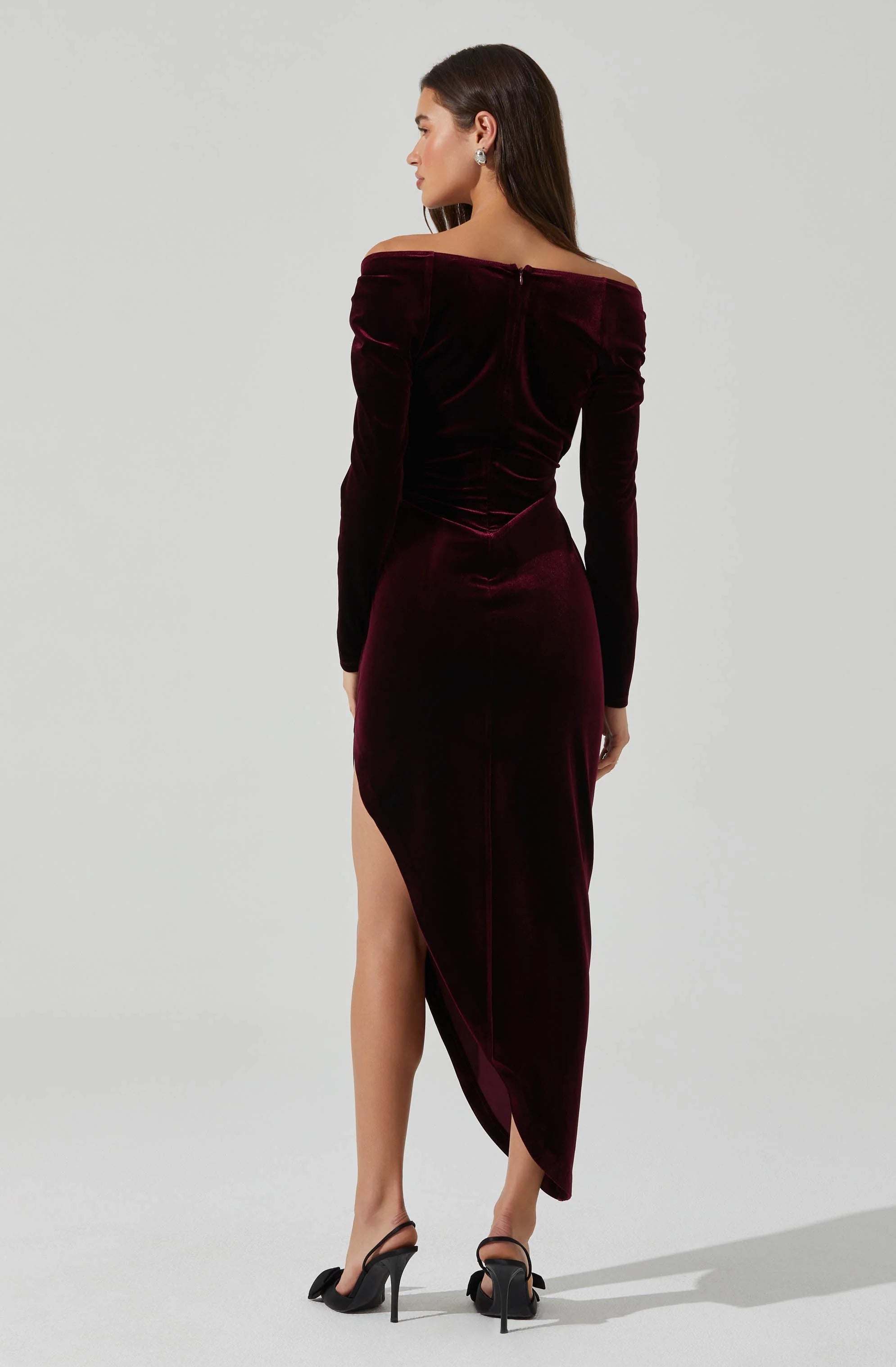 Sirica Velvet Off Shoulder Dress