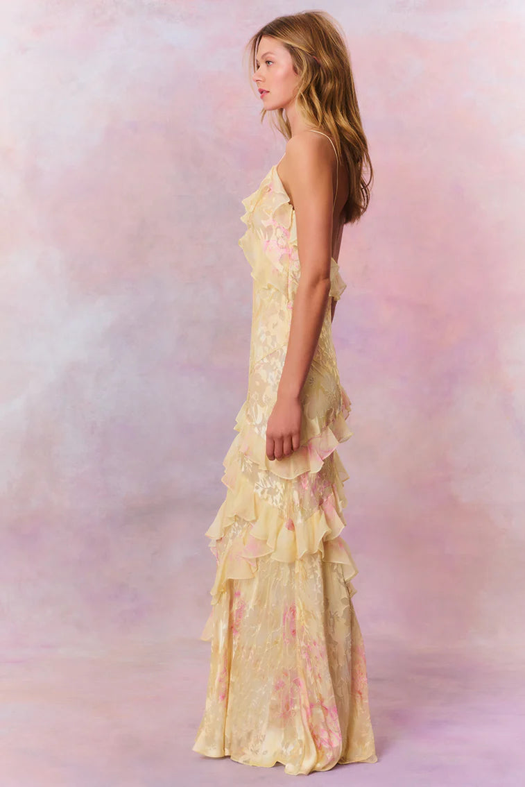 Rialto Floral Chiffon Maxi Dress