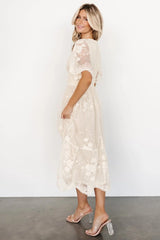 Clarisa Lace Midi Dress | Vintage Cream