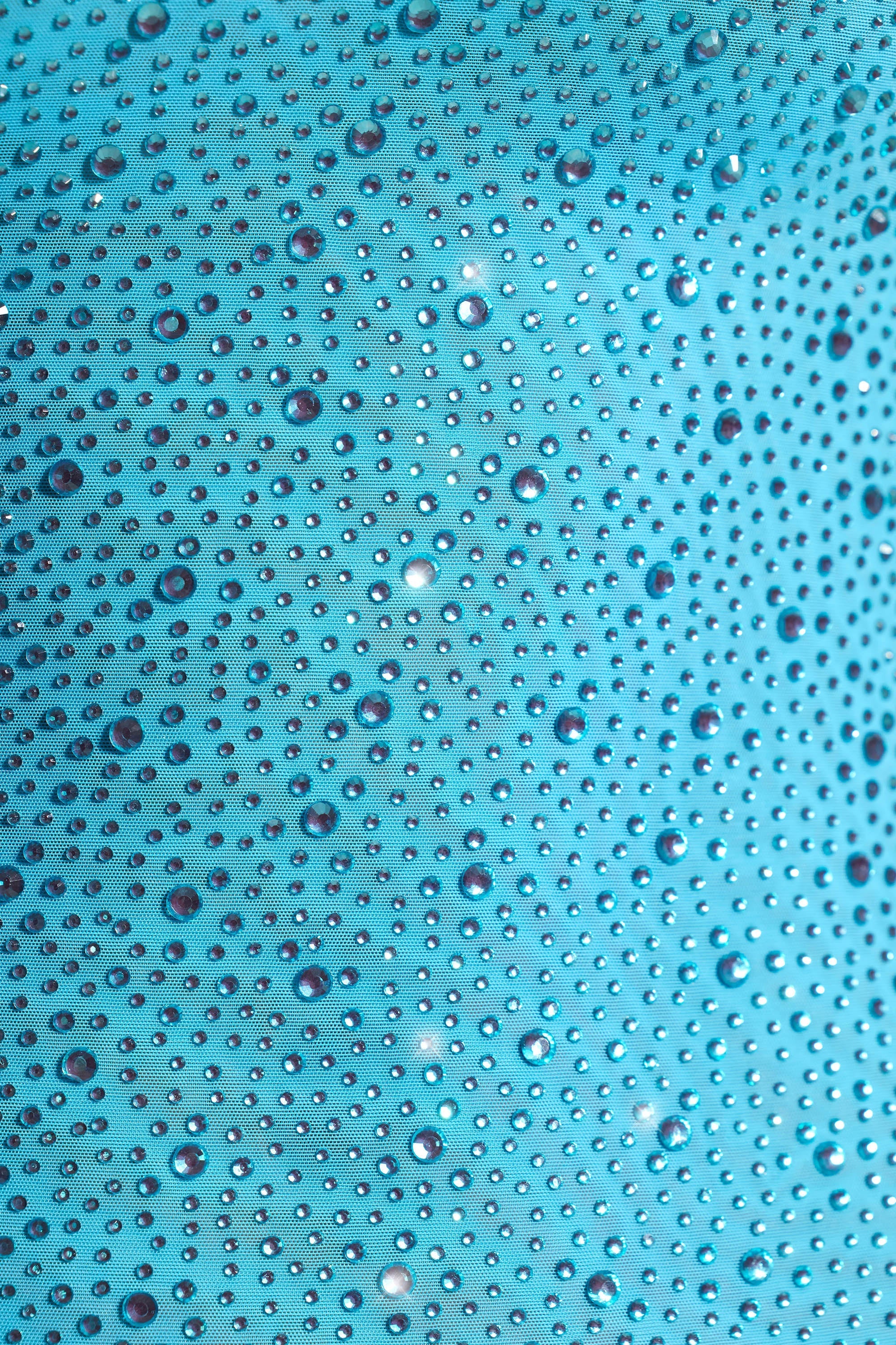 Aellin-Embellished Bodycon Mini Dress in Aqua Blue