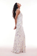 Radiance Chiffon Flutter Sleeve Maxi Dress