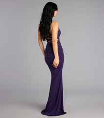 Tatiana Lace-Up Mermaid Glitter Formal Dress-Purple